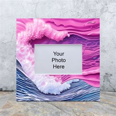 Abstract Pink Ocean Waves White Box Photo Frame 4  x 6 