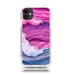 Abstract Pink Ocean Waves iPhone 11 TPU UV Print Case