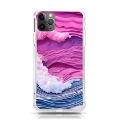 Abstract Pink Ocean Waves iPhone 11 Pro Max 6.5 Inch TPU UV Print Case