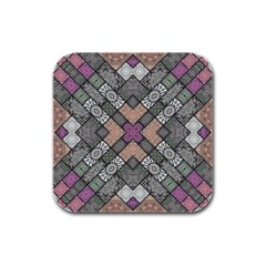 Mandala Decoration Floral Flower Indian Design Rubber Square Coaster (4 Pack) by Ravend