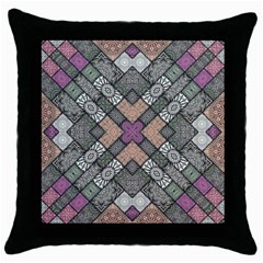 Mandala Decoration Floral Flower Indian Design Throw Pillow Case (black) by Ravend