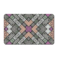 Mandala Decoration Floral Flower Indian Design Magnet (rectangular) by Ravend