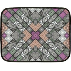 Mandala Decoration Floral Flower Indian Design One Side Fleece Blanket (mini) by Ravend