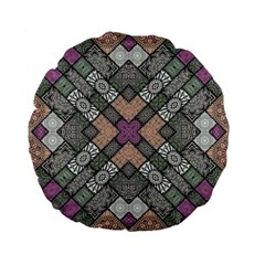 Mandala Decoration Floral Flower Indian Design Standard 15  Premium Flano Round Cushions