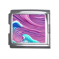 Pink Water Waves Mega Link Italian Charm (18mm) by GardenOfOphir