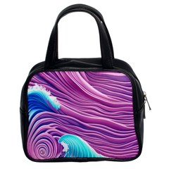 Pink Water Waves Classic Handbag (two Sides) by GardenOfOphir