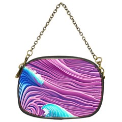 Pink Water Waves Chain Purse (one Side) by GardenOfOphir