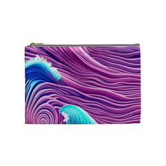 Pink Water Waves Cosmetic Bag (medium) by GardenOfOphir