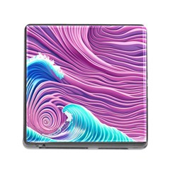 Pink Water Waves Memory Card Reader (square 5 Slot) by GardenOfOphir