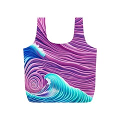 Pink Water Waves Full Print Recycle Bag (s) by GardenOfOphir