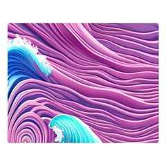 Pink Water Waves Premium Plush Fleece Blanket (large) by GardenOfOphir