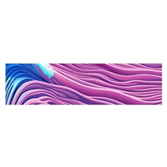 Pink Water Waves Oblong Satin Scarf (16  X 60 ) by GardenOfOphir