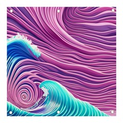 Pink Water Waves Banner And Sign 3  X 3  by GardenOfOphir