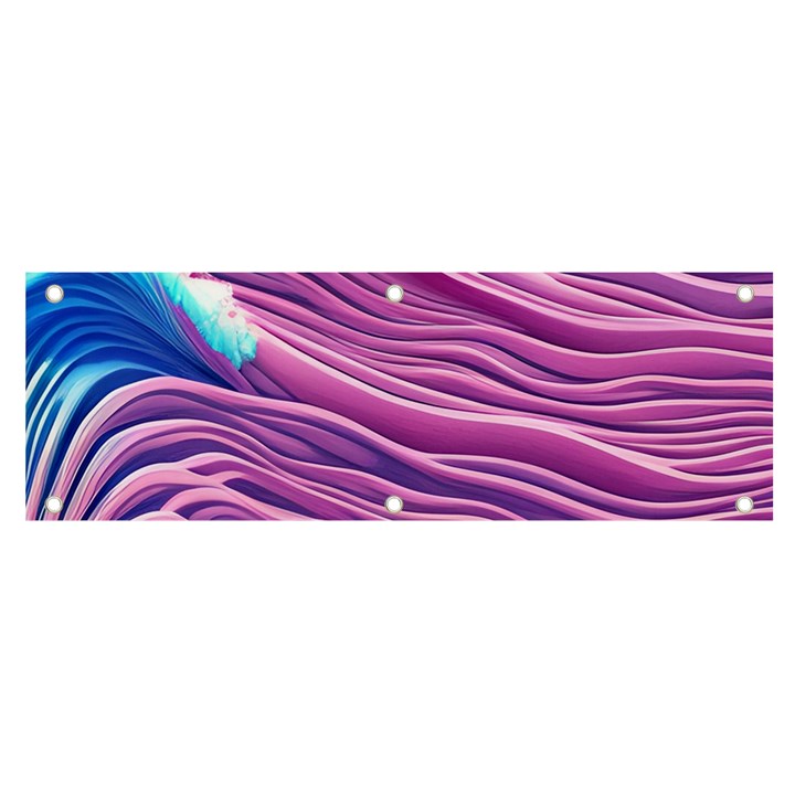 Pink Water Waves Banner and Sign 6  x 2 