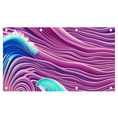 Pink Water Waves Banner And Sign 7  X 4  by GardenOfOphir