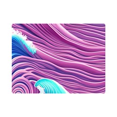 Pink Water Waves One Side Premium Plush Fleece Blanket (mini) by GardenOfOphir