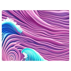 Pink Water Waves One Side Premium Plush Fleece Blanket (extra Small) by GardenOfOphir