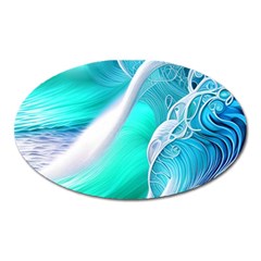 Pastel Simple Wave Oval Magnet by GardenOfOphir