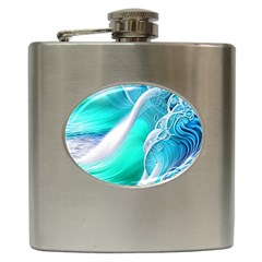 Pastel Simple Wave Hip Flask (6 Oz) by GardenOfOphir