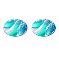 Pastel Simple Wave Cufflinks (oval) by GardenOfOphir