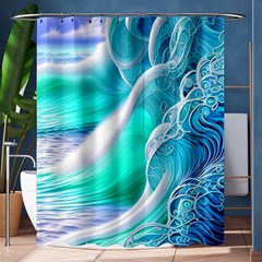 Pastel Simple Wave Shower Curtain 60  X 72  (medium)  by GardenOfOphir