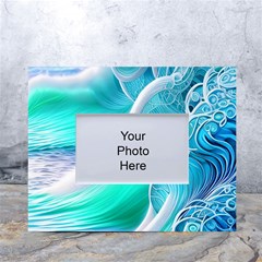 Pastel Simple Wave White Tabletop Photo Frame 4 x6  by GardenOfOphir