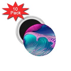 Pink Waves On The Beach 1 75  Magnets (10 Pack)  by GardenOfOphir