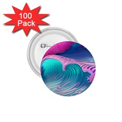 Pink Waves On The Beach 1 75  Buttons (100 Pack)  by GardenOfOphir