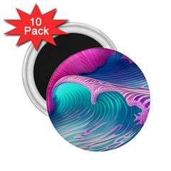 Pink Waves On The Beach 2 25  Magnets (10 Pack)  by GardenOfOphir