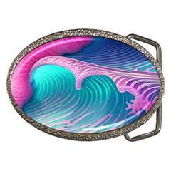 Pink Waves On The Beach Belt Buckles by GardenOfOphir