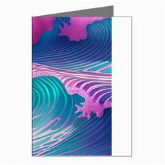 Pink Waves On The Beach Greeting Cards (pkg Of 8) by GardenOfOphir