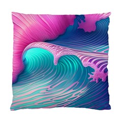 Pink Waves On The Beach Standard Cushion Case (two Sides) by GardenOfOphir