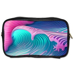 Pink Waves On The Beach Toiletries Bag (two Sides) by GardenOfOphir