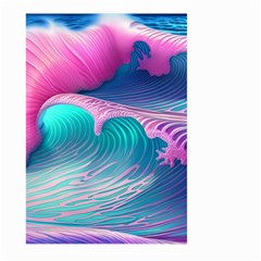 Pink Waves On The Beach Large Garden Flag (two Sides) by GardenOfOphir