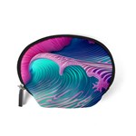 Pink Waves On The Beach Accessory Pouch (Small) Back