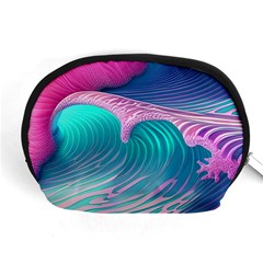 Pink Waves On The Beach Accessory Pouch (medium) by GardenOfOphir