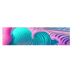 Pink Waves On The Beach Oblong Satin Scarf (16  X 60 ) by GardenOfOphir