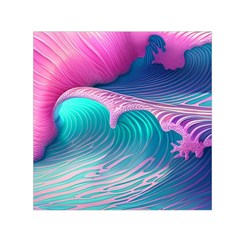 Pink Waves On The Beach Square Satin Scarf (30  X 30 )