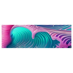 Pink Waves On The Beach Banner And Sign 12  X 4 