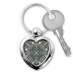 Mandala Decoration Floral Flower Indian Design Pattern Key Chain (heart) by Ravend