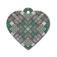 Mandala Decoration Floral Flower Indian Design Pattern Dog Tag Heart (two Sides)