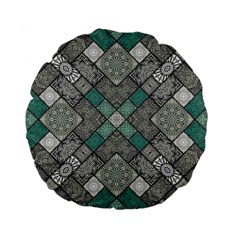 Mandala Decoration Floral Flower Indian Design Pattern Standard 15  Premium Flano Round Cushions by Ravend