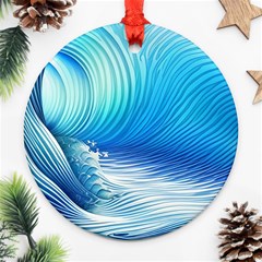 Nature s Beauty; Ocean Waves Ornament (round) by GardenOfOphir