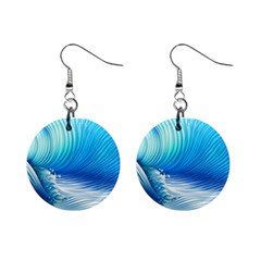 Nature s Beauty; Ocean Waves Mini Button Earrings by GardenOfOphir