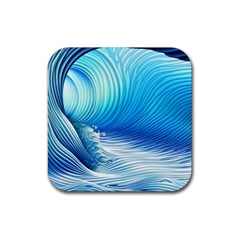 Nature s Beauty; Ocean Waves Rubber Coaster (square) by GardenOfOphir