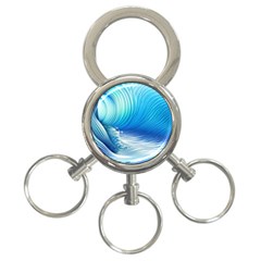 Nature s Beauty; Ocean Waves 3-ring Key Chain by GardenOfOphir