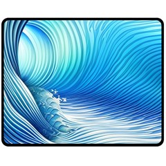 Nature s Beauty; Ocean Waves One Side Fleece Blanket (medium) by GardenOfOphir