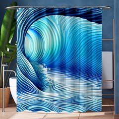 Nature s Beauty; Ocean Waves Shower Curtain 60  X 72  (medium)  by GardenOfOphir