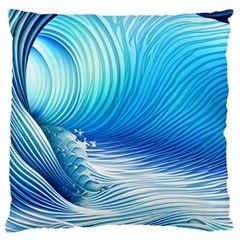 Nature s Beauty; Ocean Waves Large Cushion Case (one Side) by GardenOfOphir