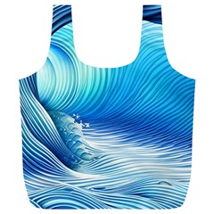 Nature s Beauty; Ocean Waves Full Print Recycle Bag (xl) by GardenOfOphir